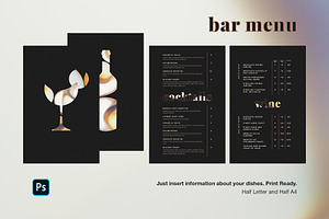 Bar Drinks Menu