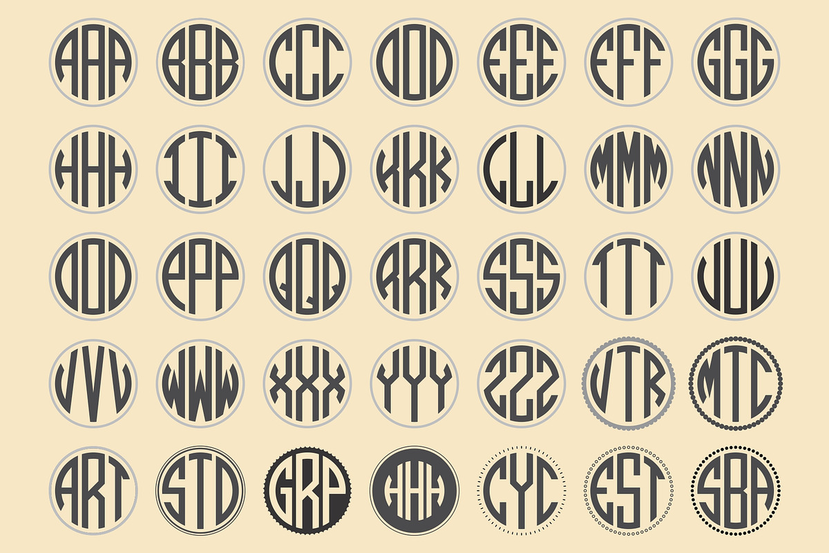 Monogram Latter Set, a Branding & Logo Template by G7