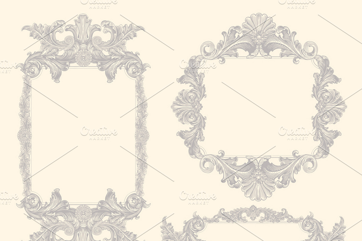 Collection vintage engraved frames., a Decorative Illustration by Vector Engraving (Photo 19 of 31)