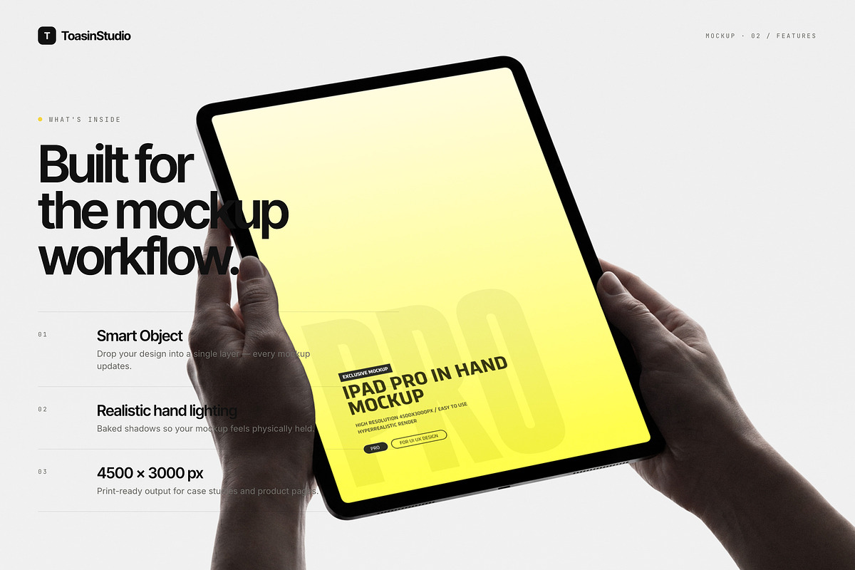 Hand-Held iPad Pro Mockup Pack, an iPad Mockup by Toasin Studio (Photo 2 of 8)