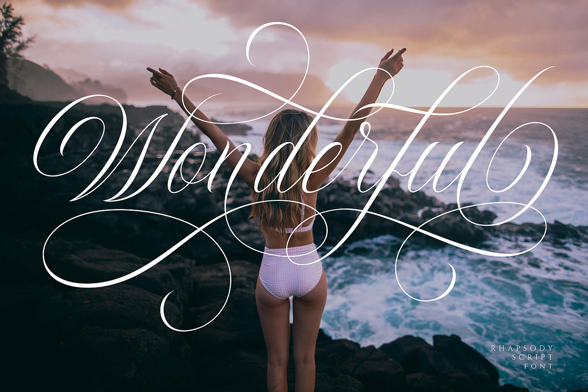 Rhapsody | Calligraphy Script, a Script Font by Muntab_Art (Photo 7 of 10)