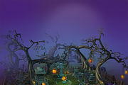 Halloween Cemetery Set, an Environmental 3D Model by 3Dfancy (Thumbnail 3 of 12)