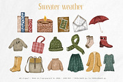 Cozy October Pattern clipart set, a Seasonal Illustration by Yelloo Fish (Thumbnail 3 of 15)