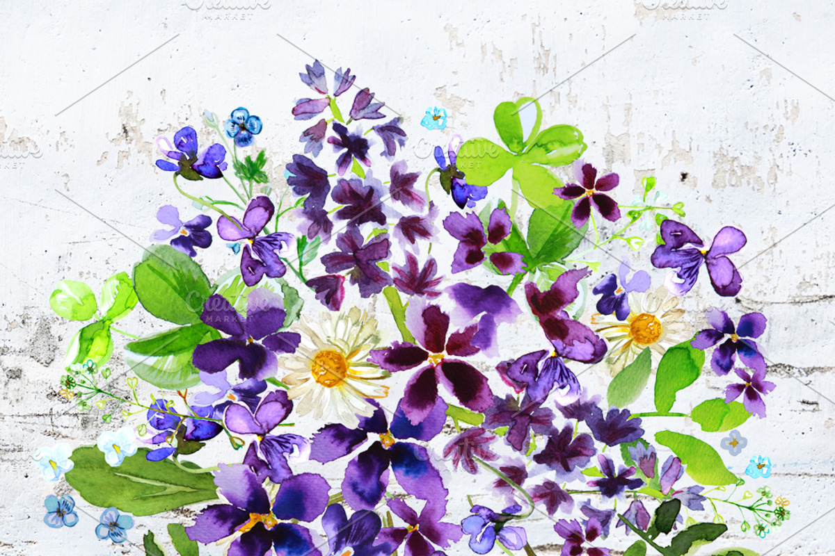 Watercolor Bouquet Clipart Handpaint, a Decorative Illustration by Download Graphic Art (Photo 2 of 6)