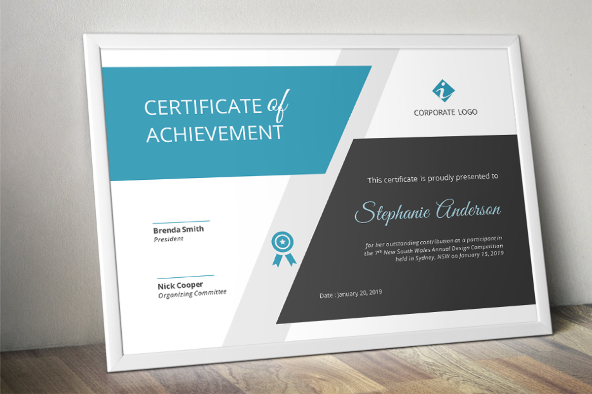 Big bar Word certificate template, a Stationery Template by Inkpower (Photo 2 of 6)