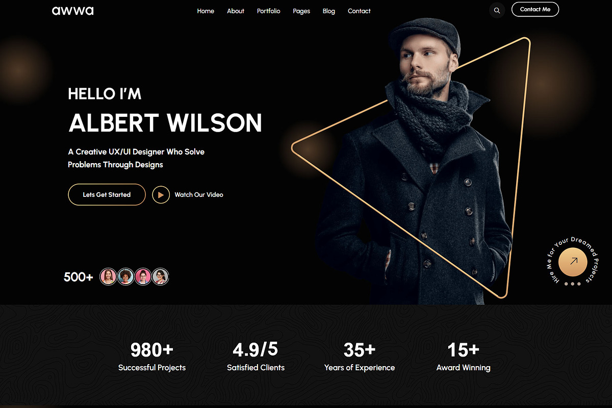 Awwa - Portfolio WordPress Theme, a WordPress Template by NaimaAnjum (Photo 4 of 5)