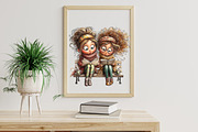 Bench friends Women reading Clipart, an Illustration by Libby Wishes (Thumbnail 6 of 8)
