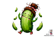 Cute Cucumber PNG Bundle, a Graphic by Clipart Bloom (Thumbnail 2 of 11)