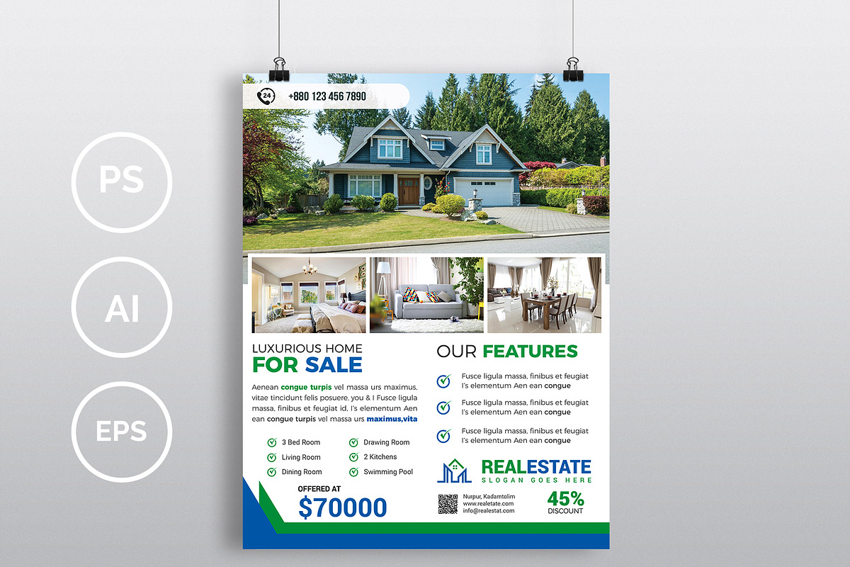 10 Real Estate Flyers Bundle 90% OFF, a Flyer Template by Imagine Design Studio (Photo 11 of 11)