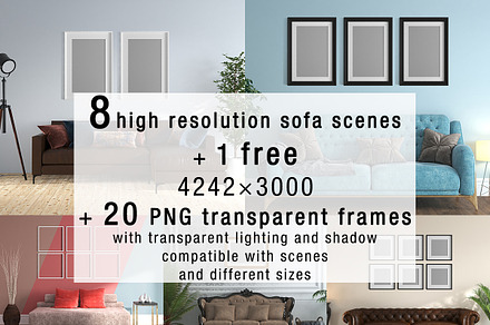 1free + 8 sofa wall mockups v1