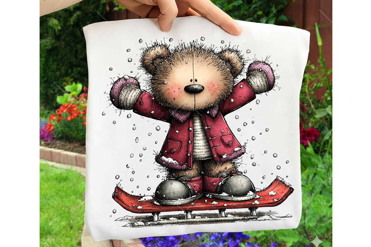 Whimsical Christmas Teddy Bear PNG, an Illustration by OK Design (Photo 3 of 6)