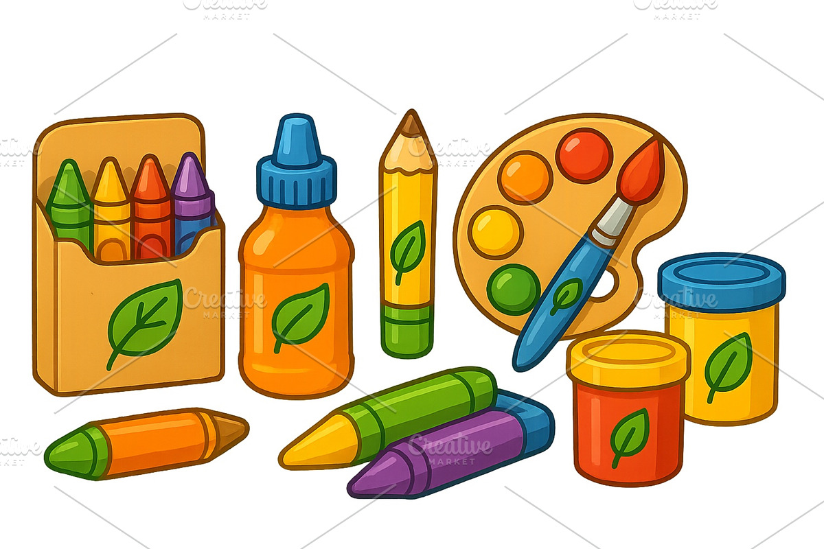 Colorful set of art supplies, an Education Illustration by ZinetroN