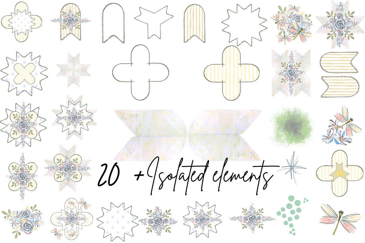 Floral dragonfly illust.(handpainted, an Object Illustration by Grandma's Lore (Photo 10 of 11)