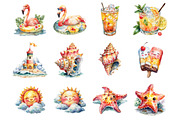Cute Summer Clipart, a Graphic by CitraGraphics (Thumbnail 4 of 5)