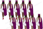 Graduation Girls Clipart, an Education Illustration by GlamArtZhanna (Thumbnail 8 of 11)