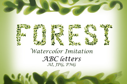 Foliage Watercolor Vector Font