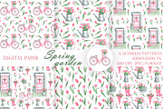 Pink tulips watercolor set. Flowers, an Illustration by SabinaWatercolorArt (Thumbnail 5 of 14)
