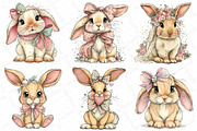 Glitter Easter Bunny Coquette Clipar, an Illustration by DreamPrint404 (Thumbnail 6 of 6)