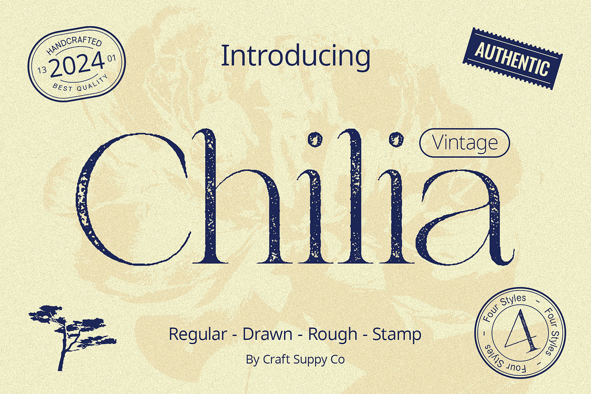 Chilia Vintage, a Serif Font by Craft Supply Co. (Photo 1 of 8)