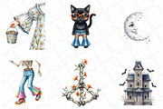 Groovy Retro Halloween Clipart, an Illustration by DreamPrint404 (Thumbnail 2 of 5)