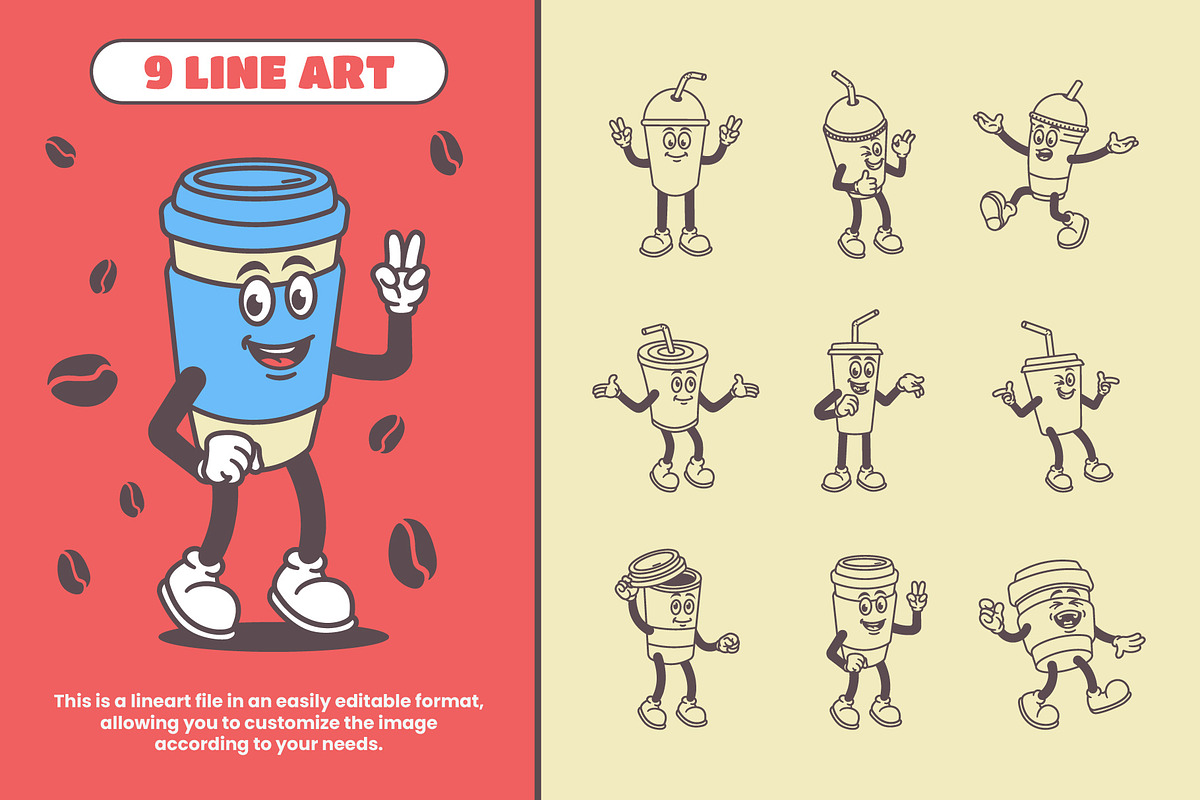 Retro Drink Character