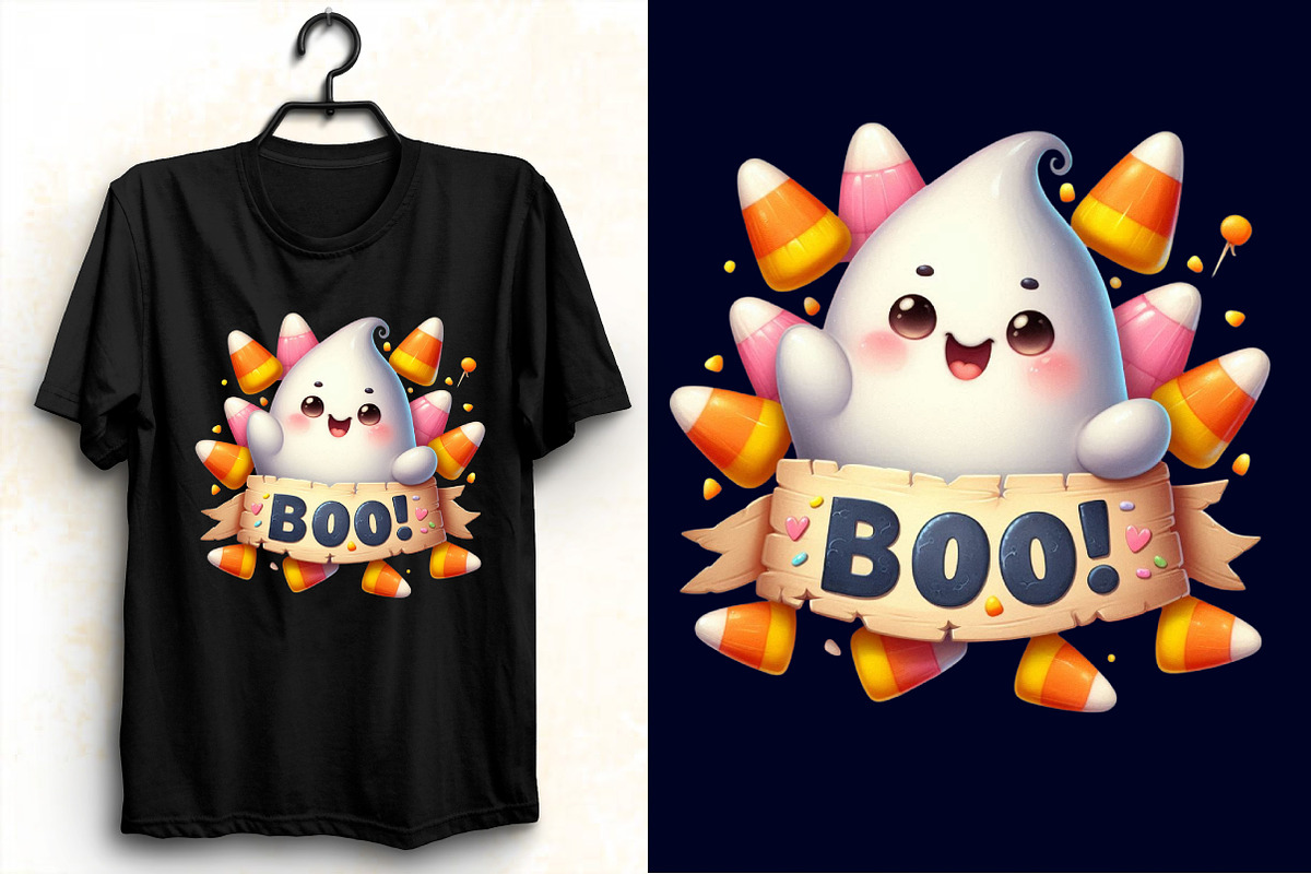 Watercolor Cute Boo Halloween Clipar, an Illustration by SVGArt (Photo 3 of 8)