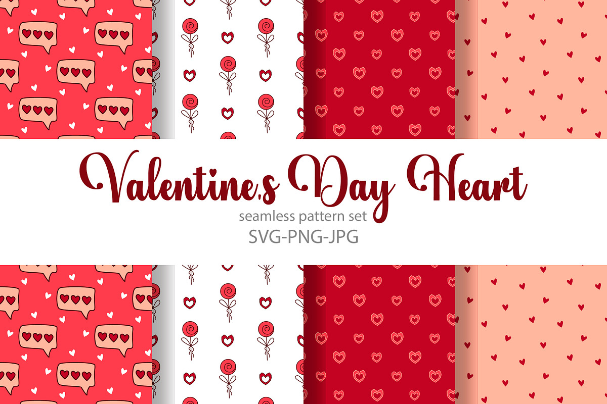 Valentine's Day seamless patterns, a Pattern Graphic by Tati_Kli (Photo 1 of 6)