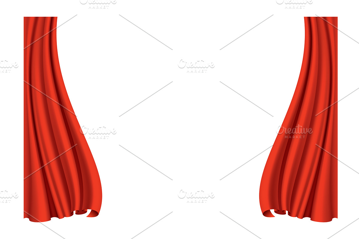 Red curtains realistic, an Object Illustration by Things for designers
