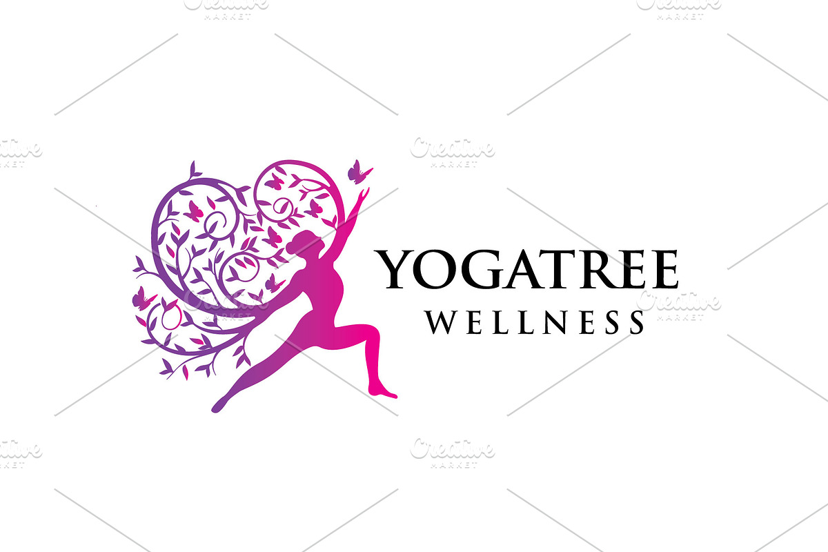 yoga tree wellness logo, a Branding & Logo Template by Mariyana (Photo 4 of 5)
