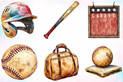 Vintage Softball Clipart Bundle, an Illustration by Canvas Craft (Thumbnail 4 of 4)