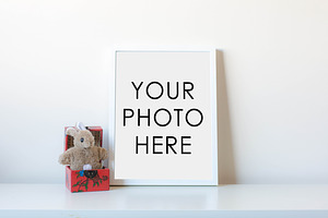 White Frame With Rabbit In Box