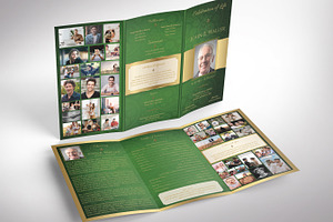 Green Gold Legal Trifold Funeral