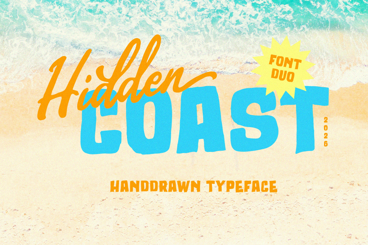 Hidden Coast – Retro Surf Font Duo, a Script Font by Letterhend Studio (Photo 10 of 11)