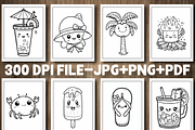 Bold And Easy Cute Summer Coloring, a Seasonal Illustration by Design Station (Thumbnail 2 of 5)