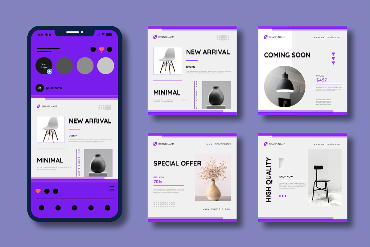 Clean Social Media Layout Set, a Social Media Template by MightyDesign (Photo 1 of 7)
