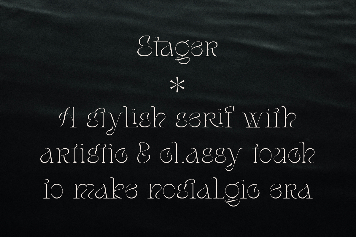 Stager - Unique Classy Serif, a Serif Font by Dharmas Foundry (Photo 8 of 15)