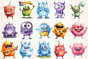 Cute Funny Monster Sublimation Clipa, a Seasonal Illustration by Rose Art (Thumbnail 2 of 4)