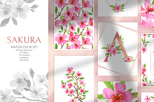 Spring flowers watercolor clipart, an Illustration by Brandianna