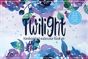 Twilight. Watercolor flowers., an Object Illustration by Daria's Magic World (Thumbnail 1 of 5)