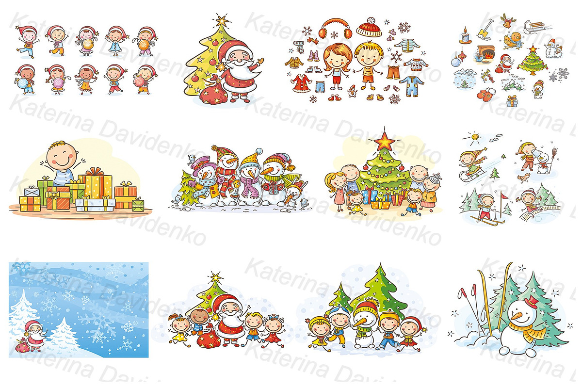 Cartoon Christmas and Winter Bundle, an Illustration by Bubert Art (Photo 2 of 4)