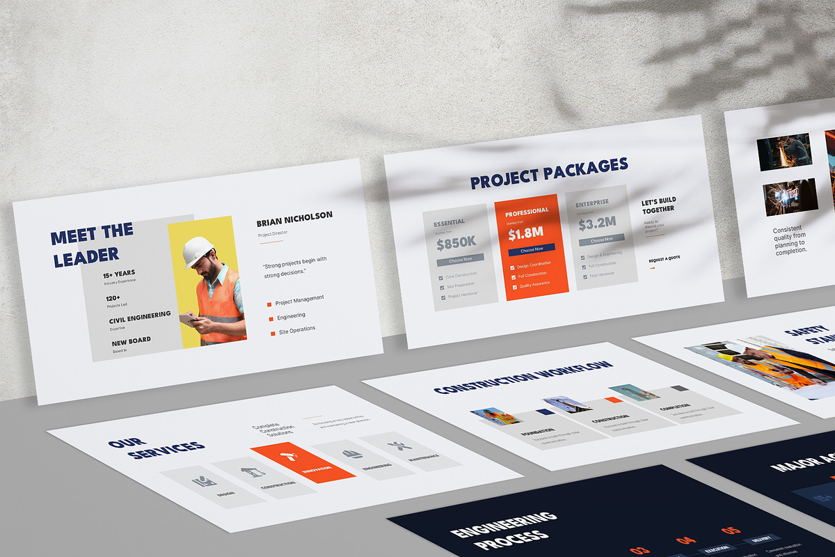 Construction Profile Google Slides, a Presentation Template by New Coral Design (Photo 10 of 10)