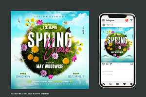 Spring Break Party Flyer, a Flyer Template by Corrella Design