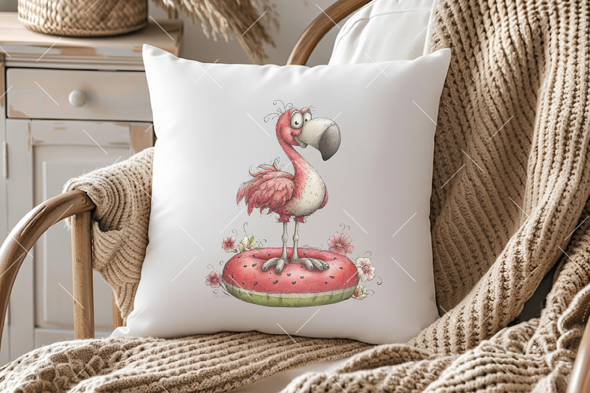 Whimsical Summer Flamingo Clipart, an Illustration by OK Design (Photo 6 of 6)