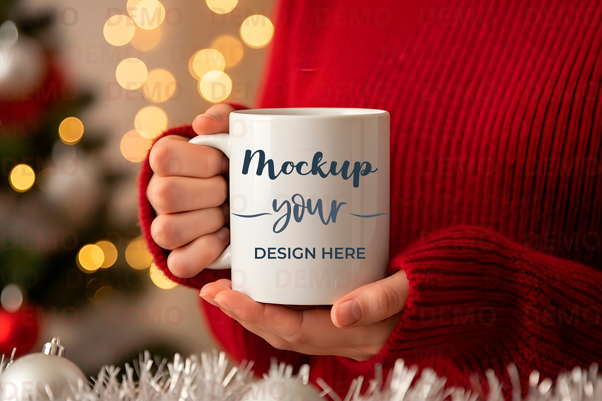 Festive 11oz Coffee Mug Mockup, a Cups & Container Mockup by animatizmagix (Photo 4 of 4)
