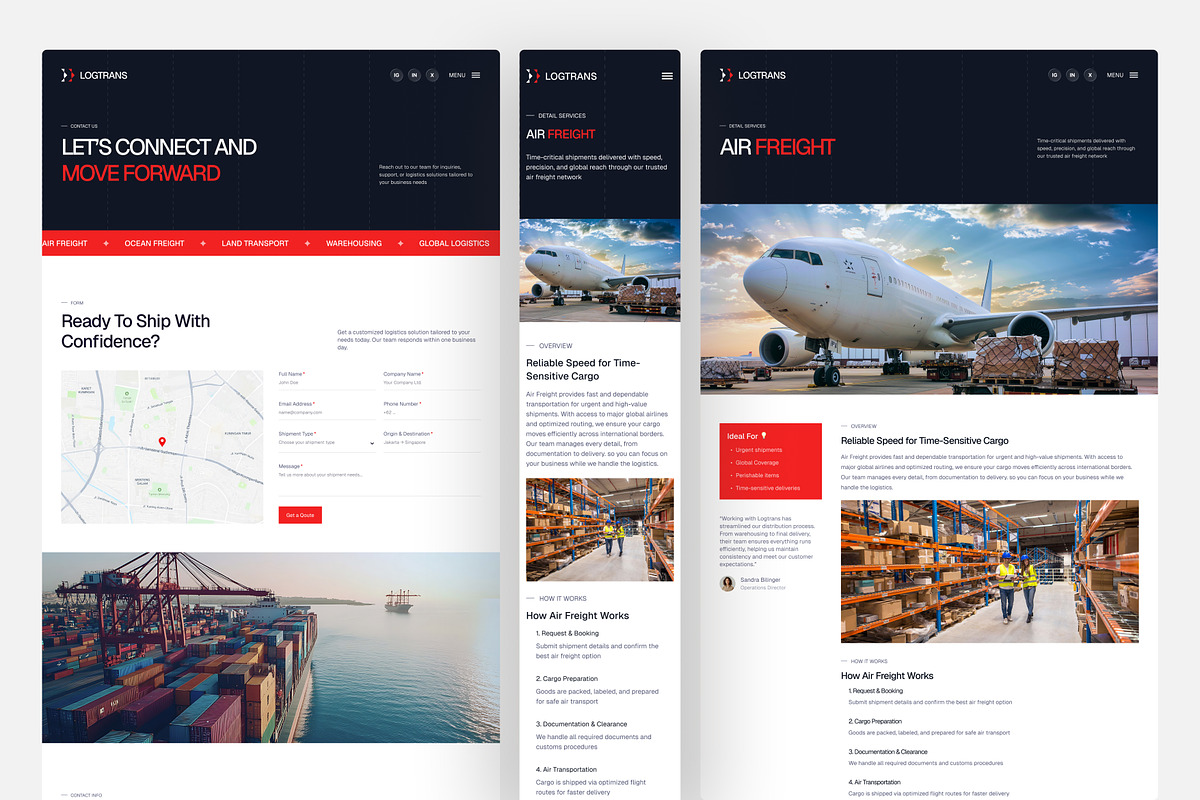 Freight and Logistics Website UI, an UI Kit Template by peterdraw (Photo 2 of 7)