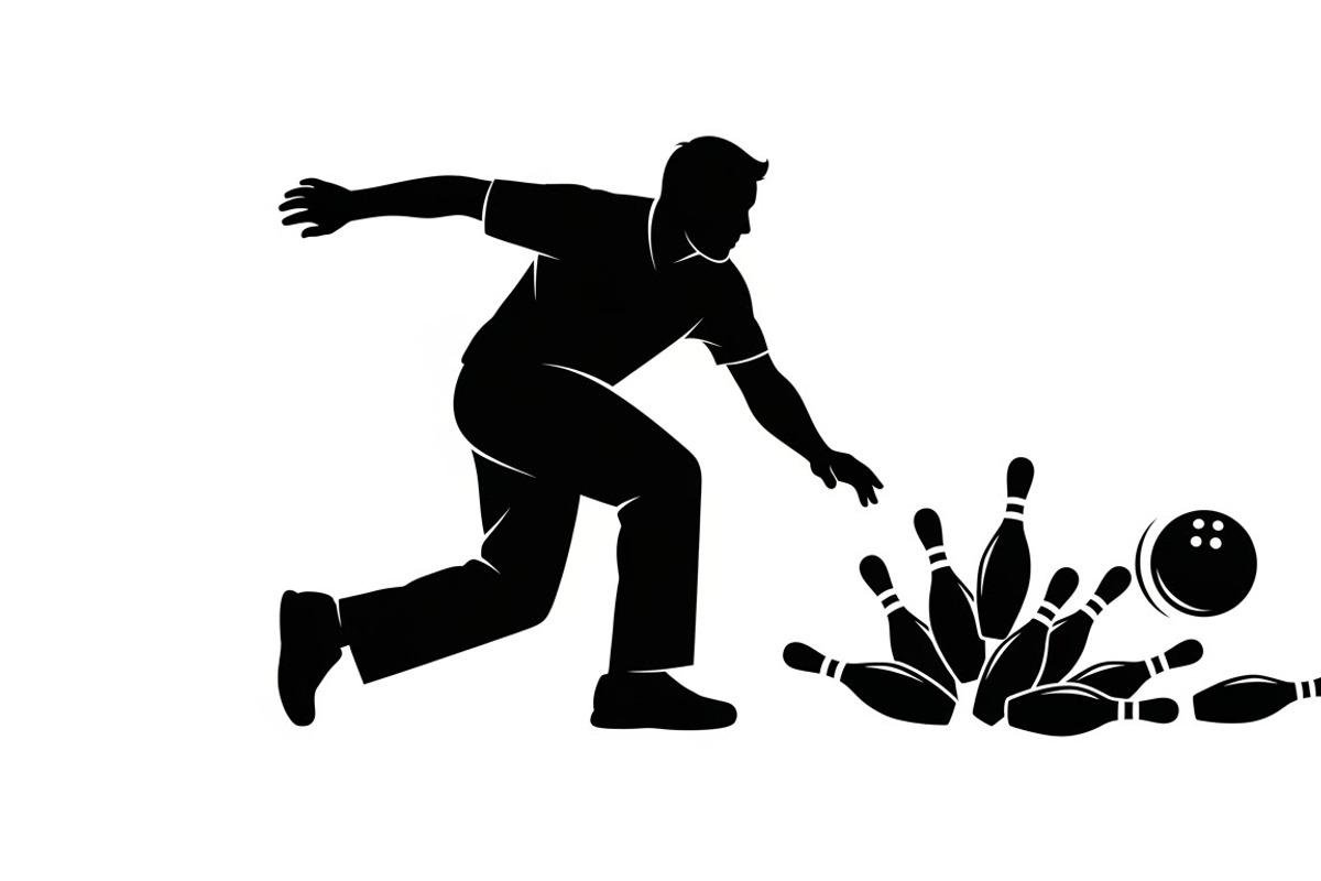 Dynamic bowling player silhouette, an Illustration by Amazin_art (Photo 21 of 31)