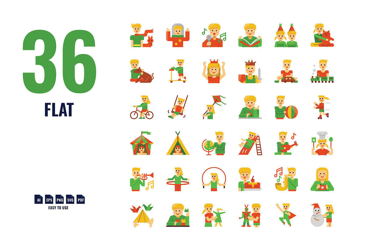 144 Kid Hobbies Icon Set, an Outline Icon by Foxyard studio (Photo 5 of 6)