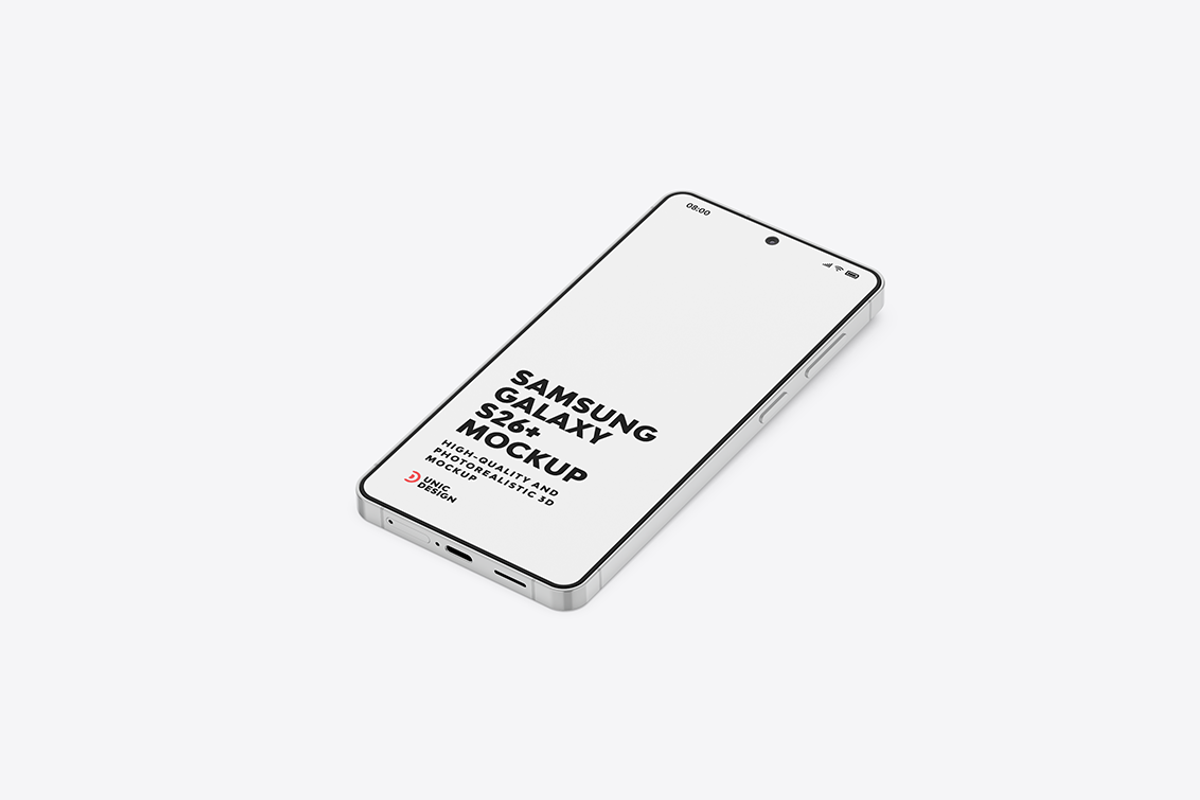Samsung Galaxy S26+ Phone Mockup, an Android Mockup by UnicDesign (Photo 6 of 11)