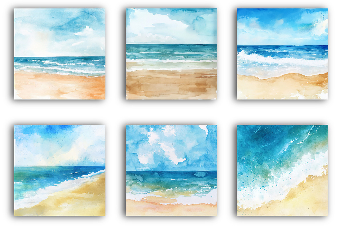 Abstract Beach Watercolor Background, an Illustration by SinaCreation (Photo 3 of 5)