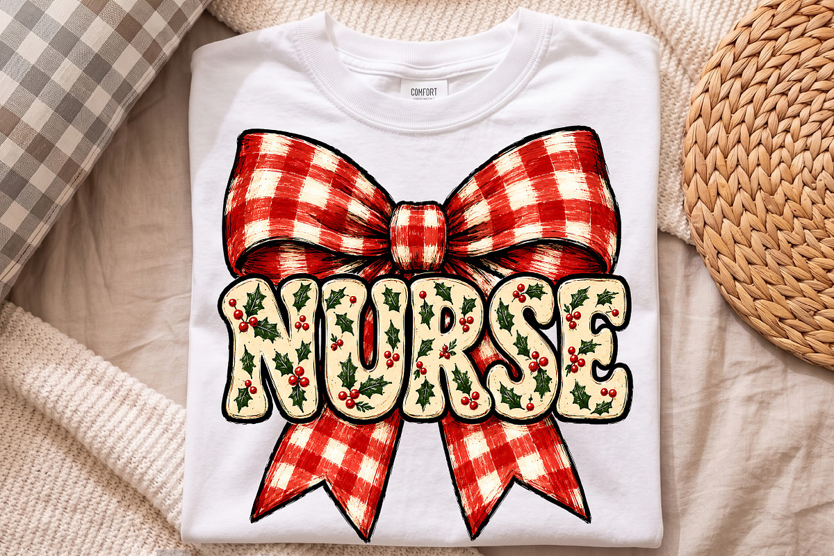 Merry Christmas Nurse Sublimation, a Seasonal Illustration by Libby Wishes (Photo 4 of 4)